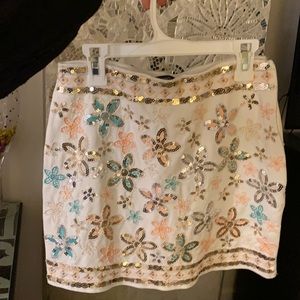 Beaded white skirt